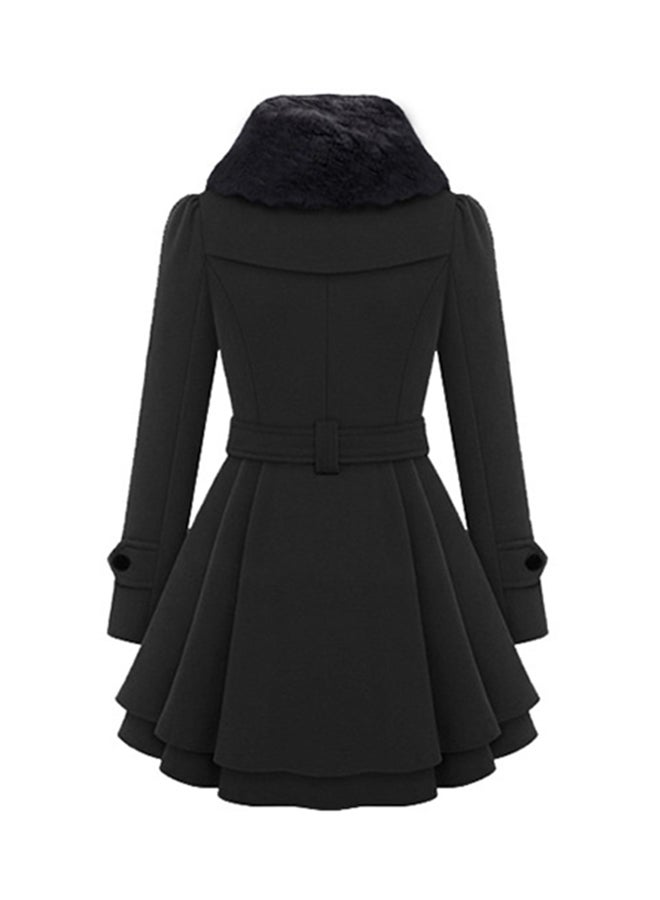 Flared Trench Coat Black