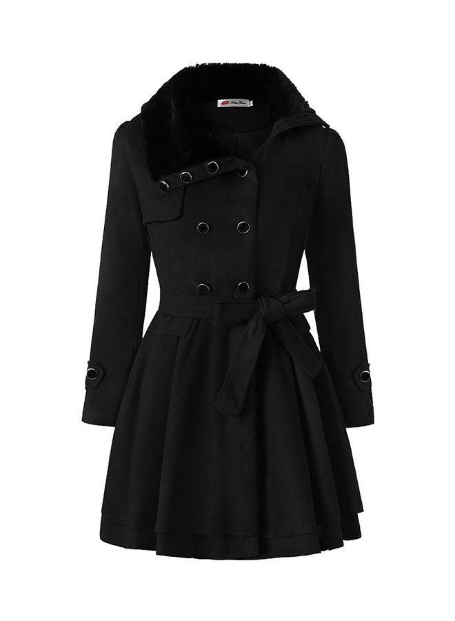 Flared Trench Coat Black