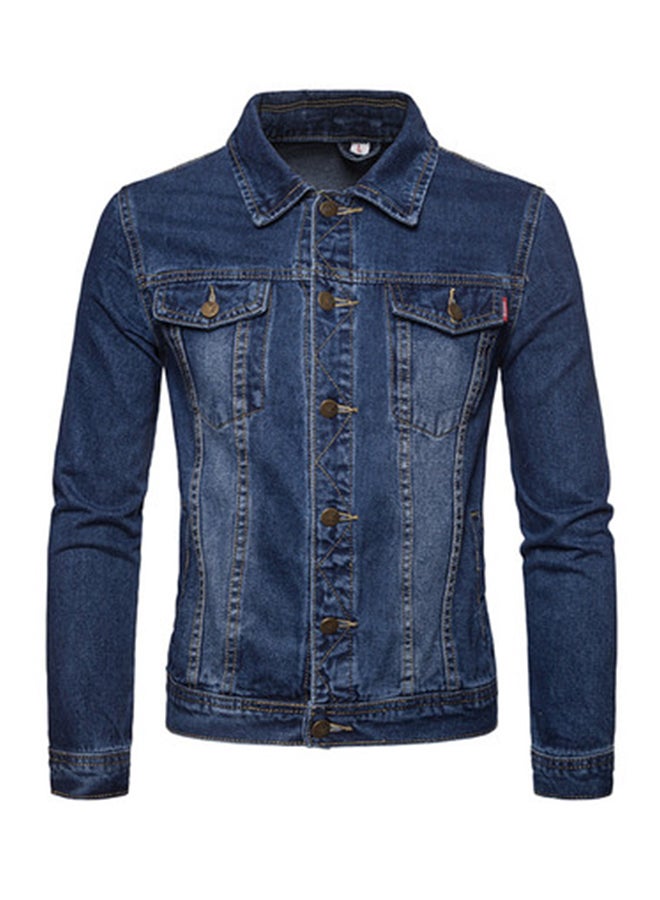 Buttoned Denim Jacket Blue