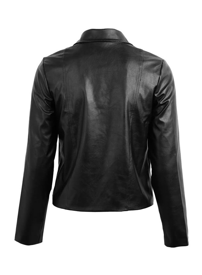 Zip-Up Biker Jacket Black