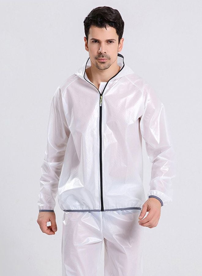 Solid Raincoat Suit White