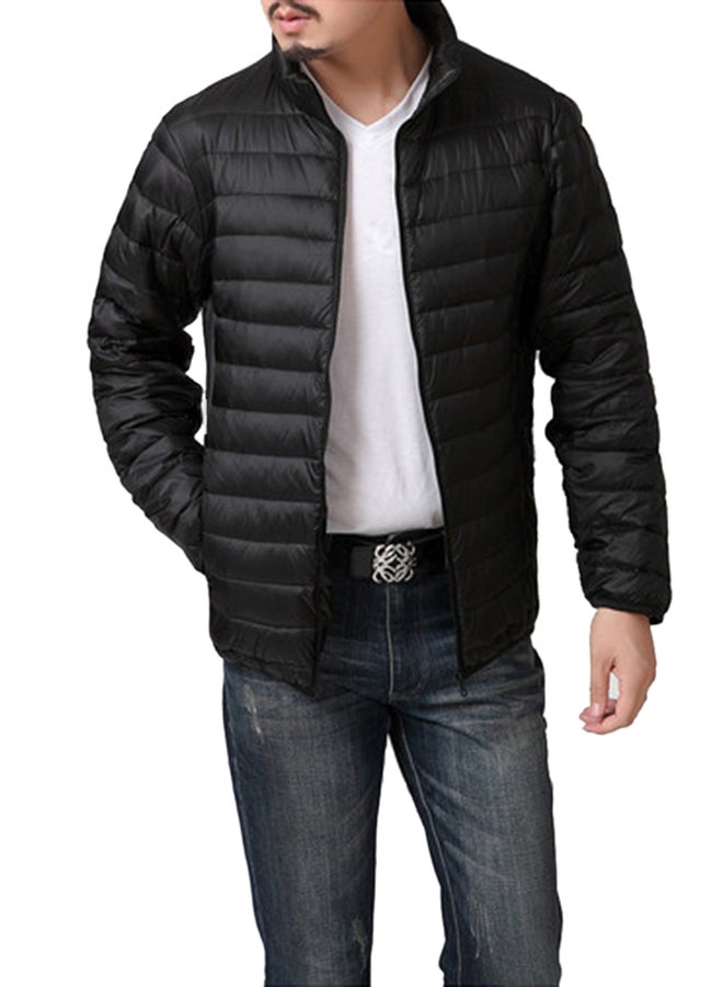 Quilted Puffer Jacket Black