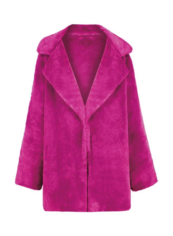 Winter Fluffy Solid Coat Rose