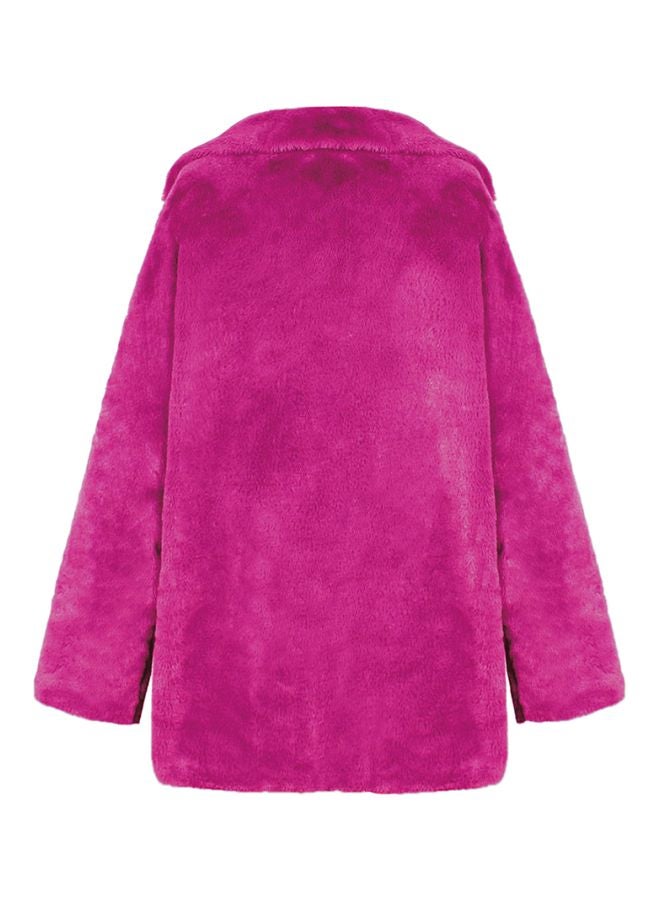 Winter Fluffy Solid Coat Rose