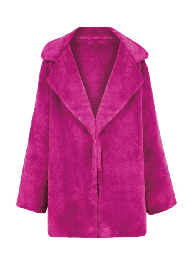 Winter Fluffy Solid Coat Rose