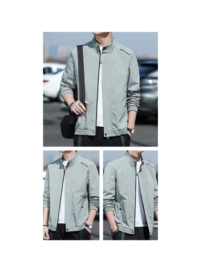 Autumn men's jacket 2020 new casual coat youth trend men's stand collar Baseball Jacket pea green