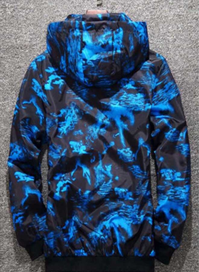 Camouflage Printed Jacket Blue/Black