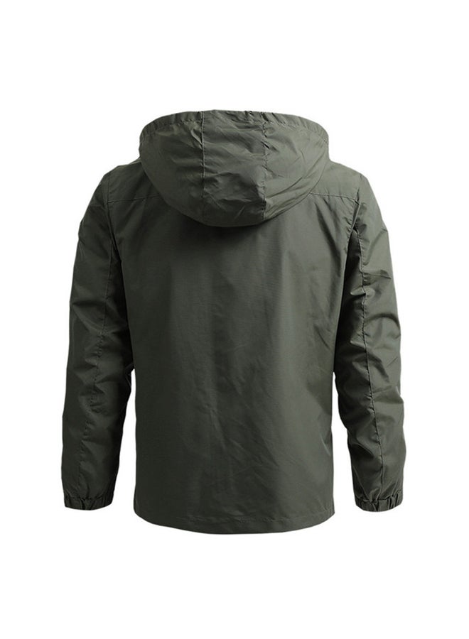 2020 mountaineering stormsuit windbreaker Men's outdoor sports jacket Army green