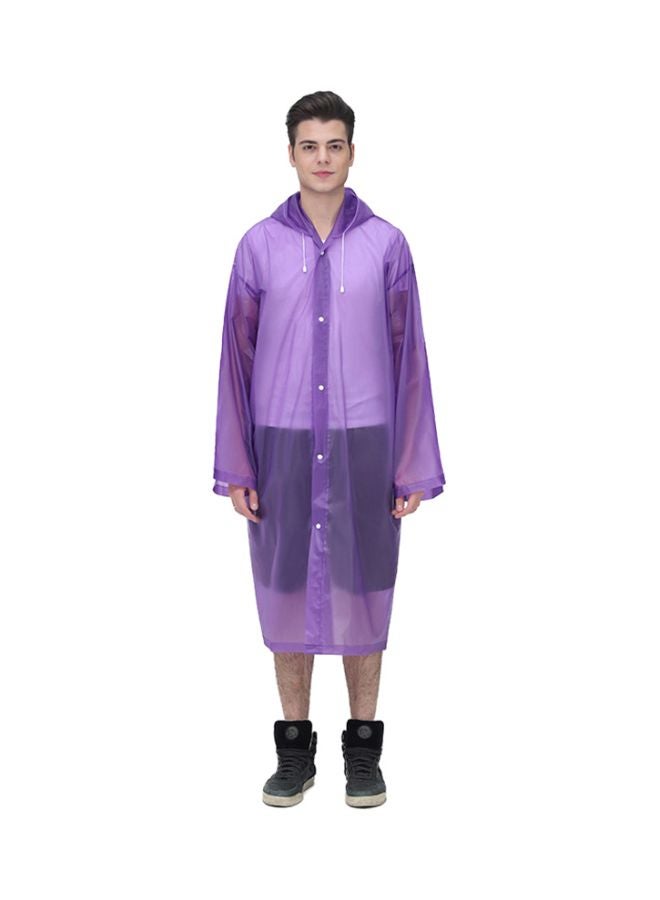 Reusable Hooded Raincoat Purple