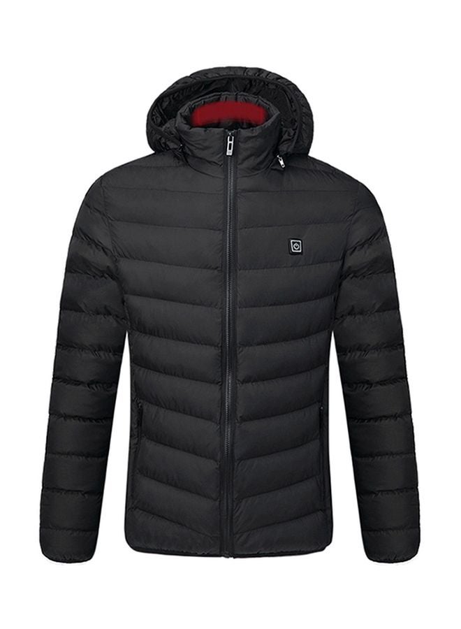 Long Sleeves Heated Jacket Black