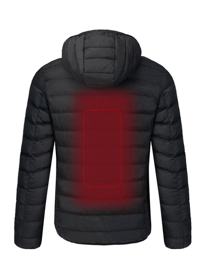 Long Sleeves Heated Jacket Black