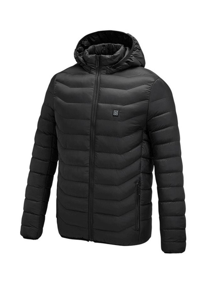 Long Sleeves Heated Jacket Black