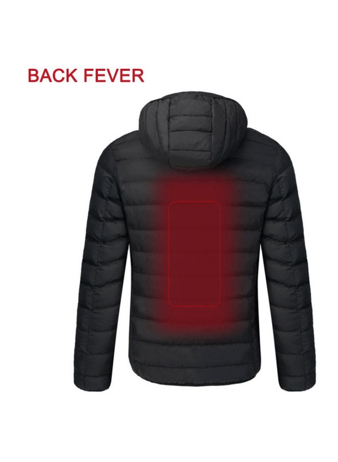 Long Sleeves Heated Jacket Black