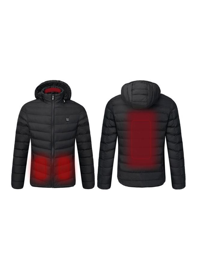 Long Sleeves Heated Jacket Black