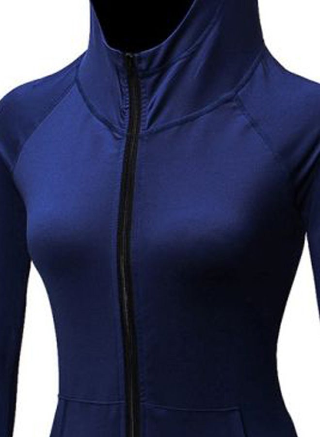 Full-Zippered Running Jacket Dark Blue