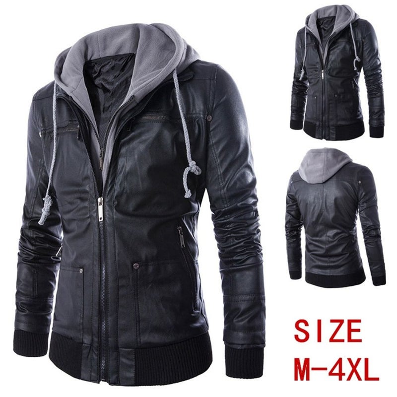 Hoodie Detachable Motorcycle Jacket Black