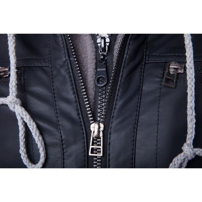 Hoodie Detachable Motorcycle Jacket Black