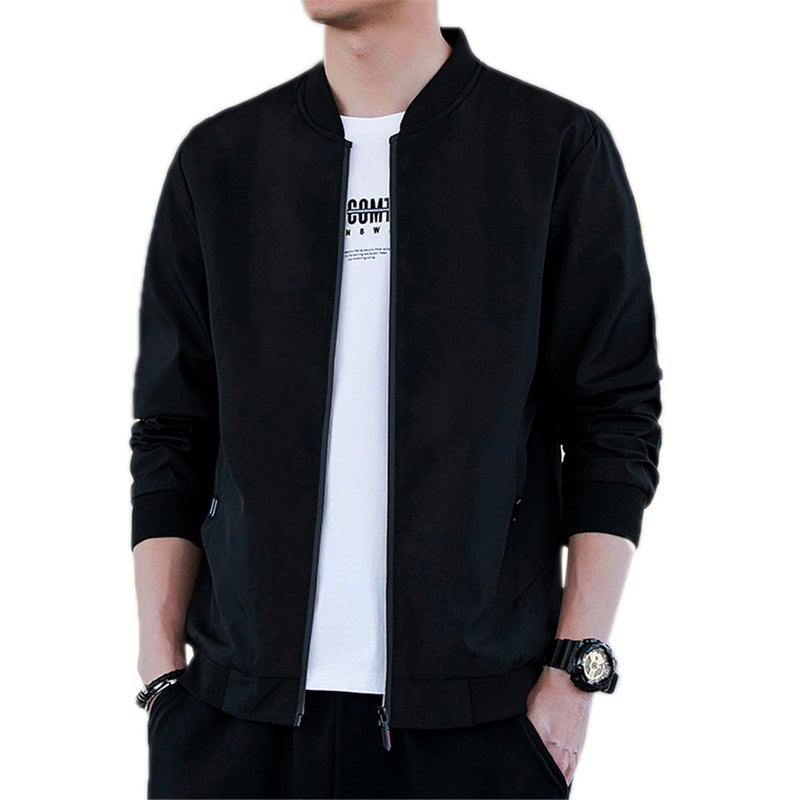 Long Sleeve Bomber Jacket Black