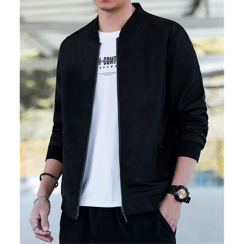 Long Sleeve Bomber Jacket Black