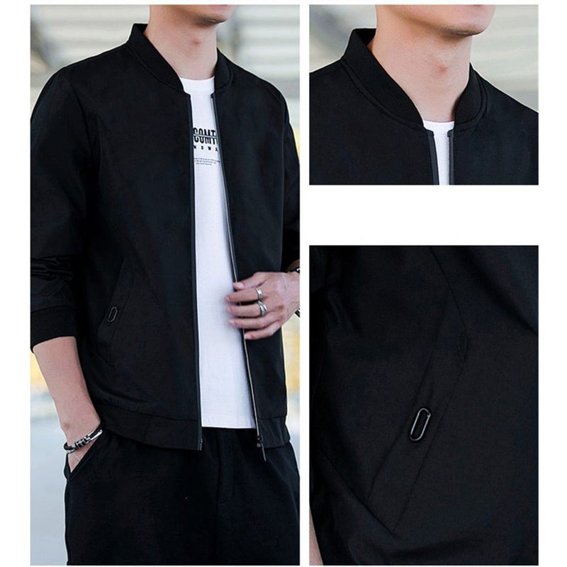 Long Sleeve Bomber Jacket Black