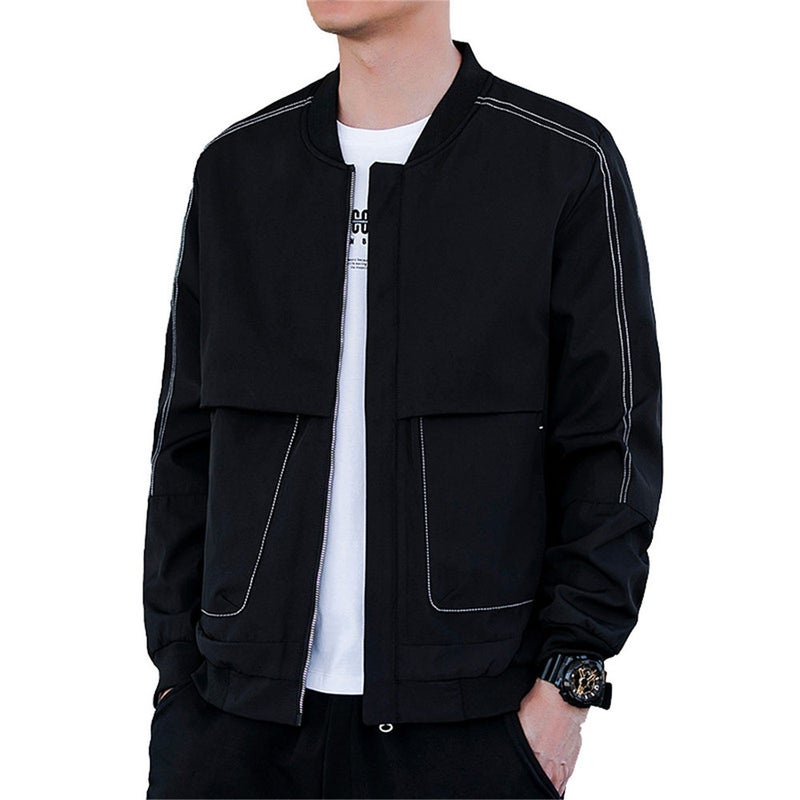 Long Sleeve Bomber Jacket Black