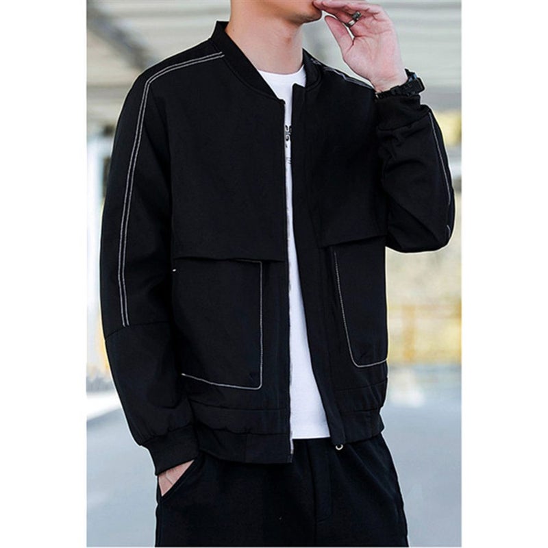 Long Sleeve Bomber Jacket Black