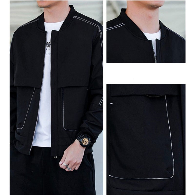 Long Sleeve Bomber Jacket Black