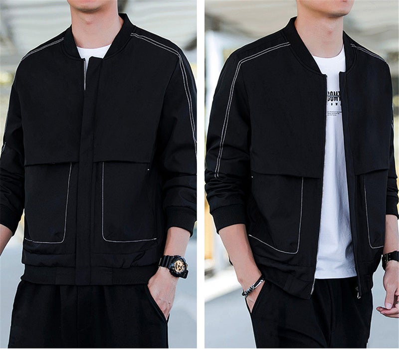 Long Sleeve Bomber Jacket Black