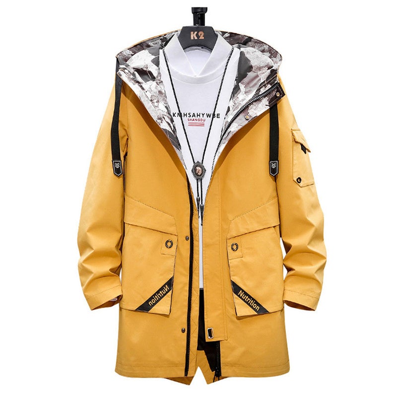 Hoodie Mid Length Windshield Jacket Yellow