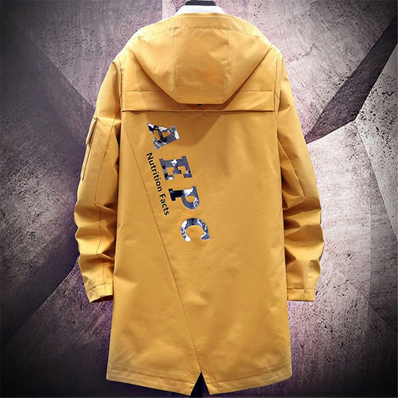 Hoodie Mid Length Windshield Jacket Yellow