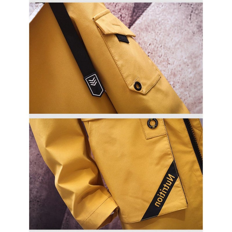 Hoodie Mid Length Windshield Jacket Yellow