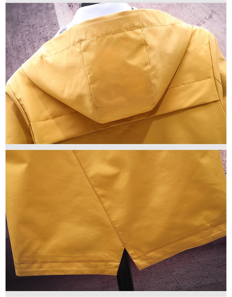 Hoodie Mid Length Windshield Jacket Yellow