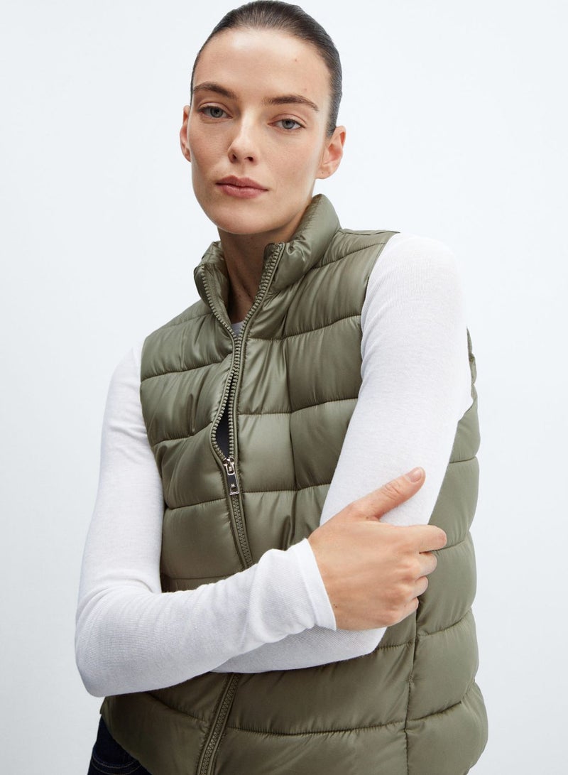 Puffer Knitted Vest Coat