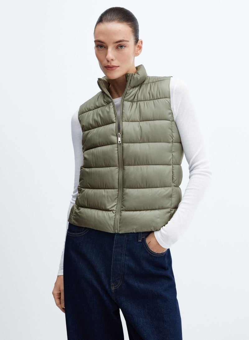 Puffer Knitted Vest Coat