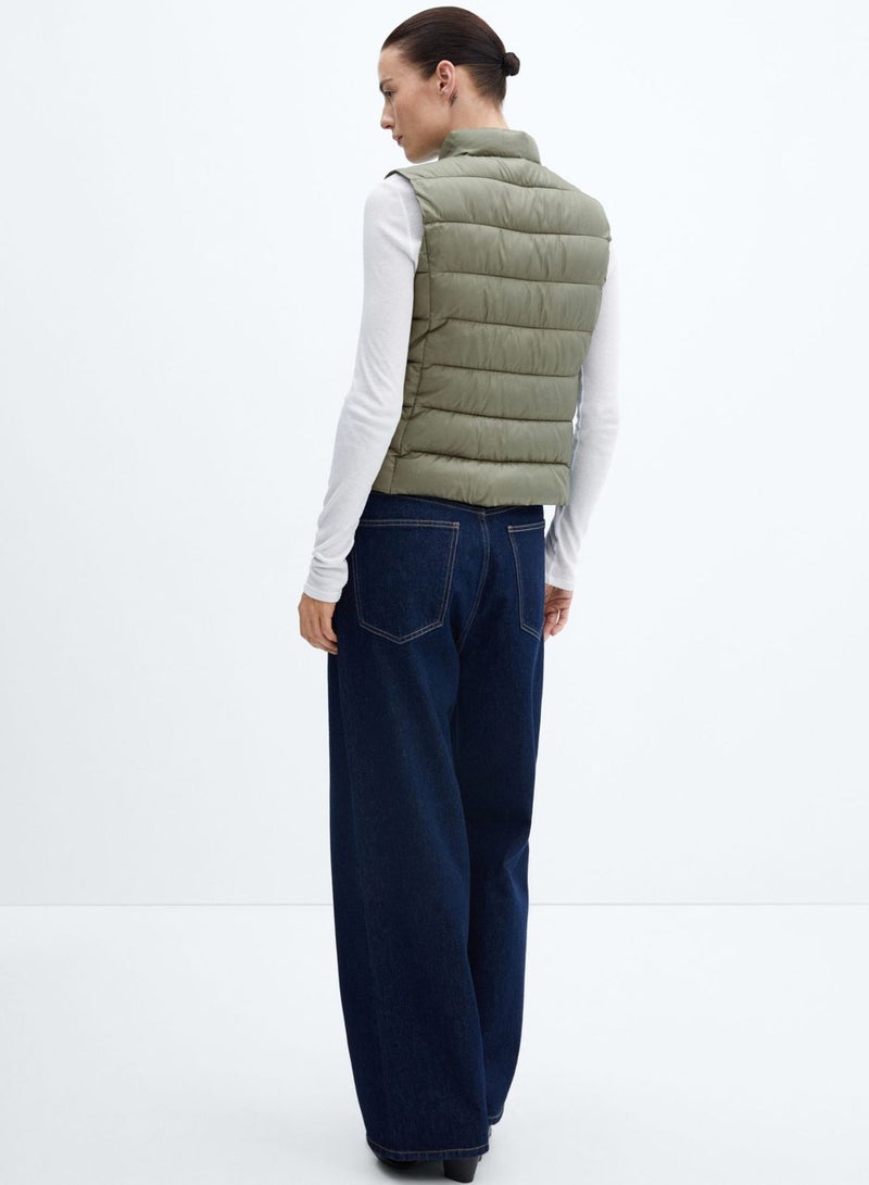 Puffer Knitted Vest Coat