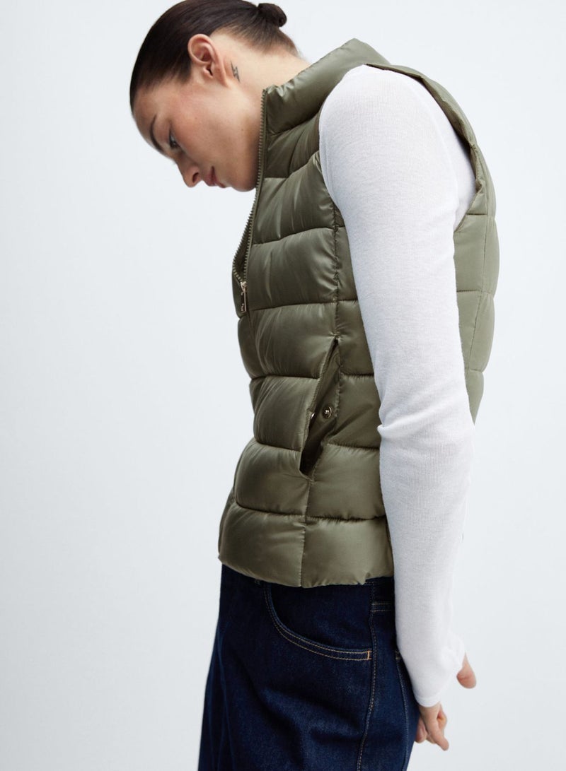 Puffer Knitted Vest Coat