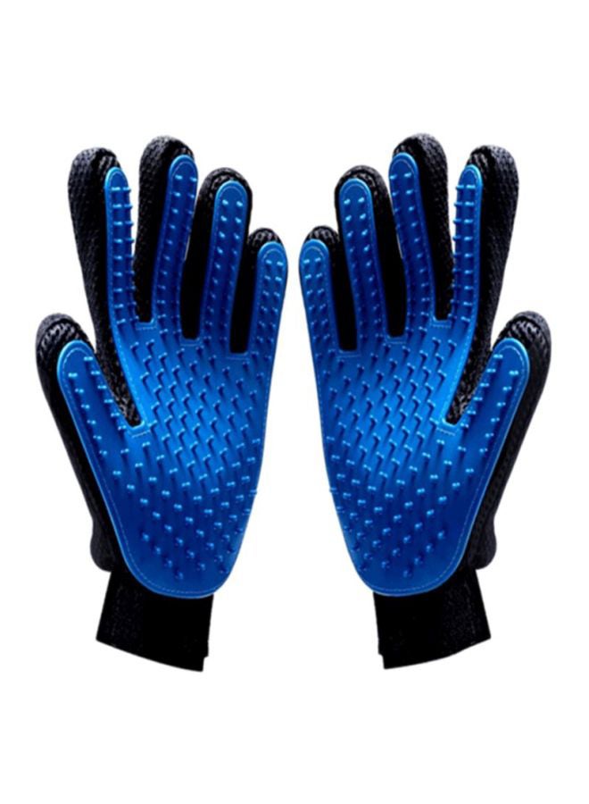 Pet Grooming Gloves Blue/Black 23x17centimeter