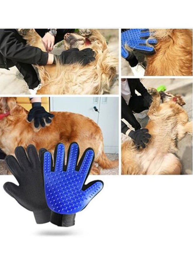 Pet Grooming Gloves Blue/Black 23x17centimeter