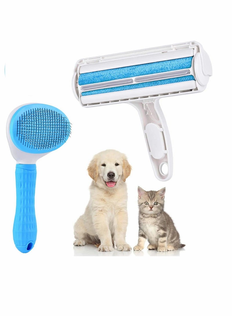 Dog Cat Grooming Brush of Pet Self-Cleaning Brush, Professional Pet Grooming Brush, for Styling Comb, Removing Dead Hair Comb