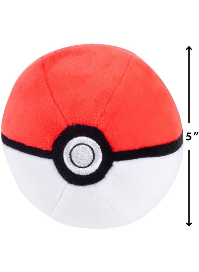 Pokemon 5 Pok Ball Plush 4Pack  Pokeball Great Ultra Master  Officially Licensed  Soft Stuffed Toy Balls with Weighted Bottom  Halloween Accessory  Gift for Kids Girls Boys Fans