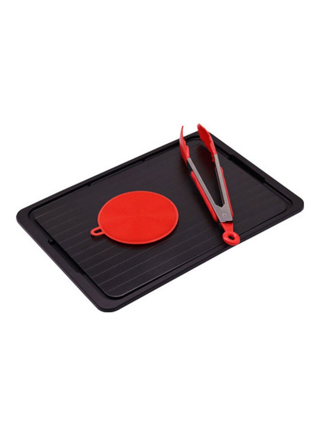 Defrosting Tray Set Black/Red 35.5x20.5x0.3cm