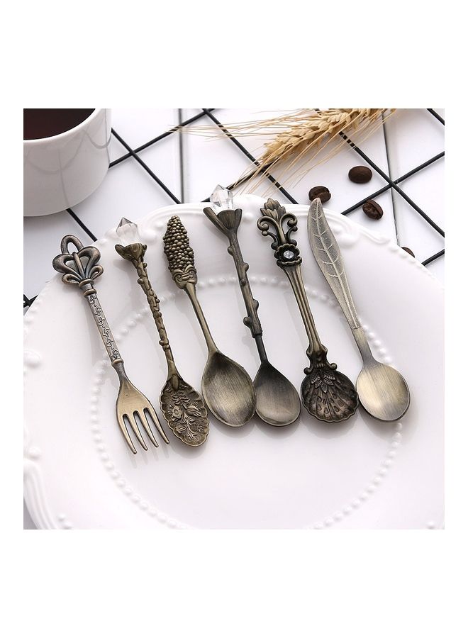 6-Piece Dessert Flatware Kitchen Tools Multicolour 18 x 12cm