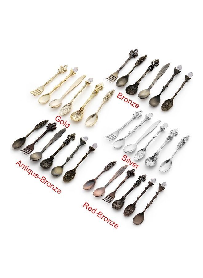 6-Piece Dessert Flatware Kitchen Tools Multicolour 18 x 12cm