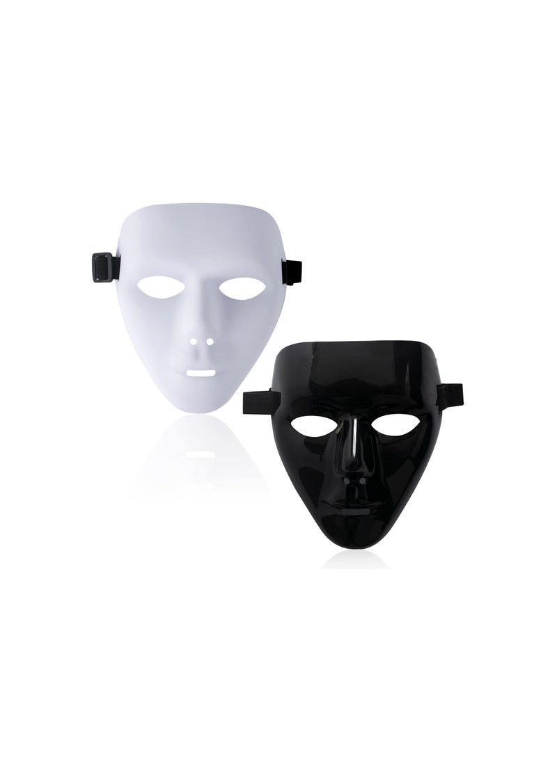 Hip Hop Mask, Full Face Hacker Mask, Masked Dancer, Ghost Step, Prom Men and Women Hip Hop Mask, Halloween Mask, Role Playing Party Props for Most People's Faces for Easter, Halloween Etc (2 Pack)