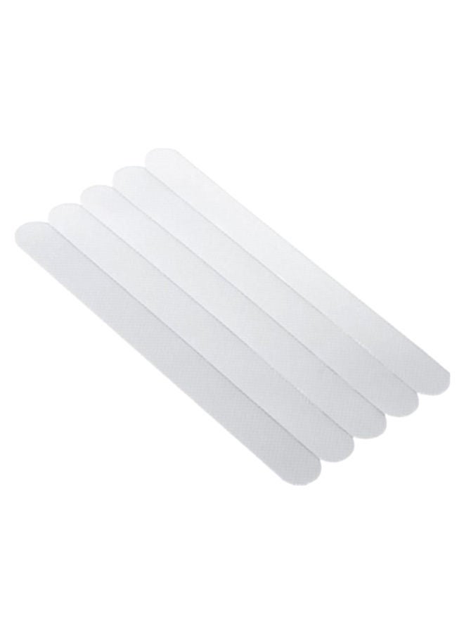 5-Piece Anti-Slip Bath Safety Strip Set White 2 x 20centimeter