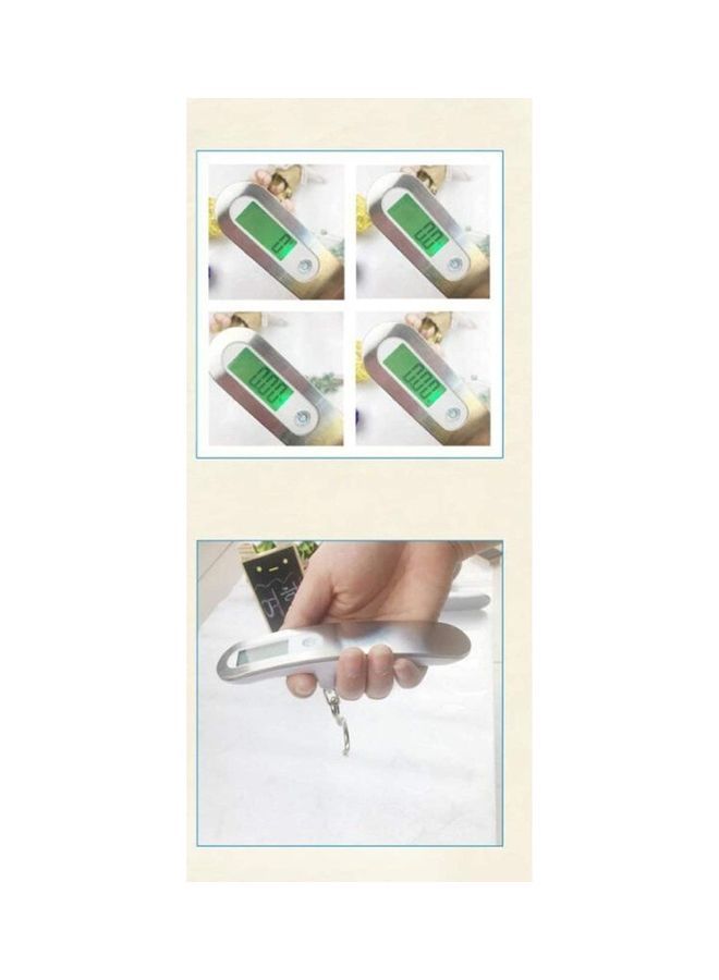 Digital Travel Portable Hand Luggage Weighing Scale 50kg Silver