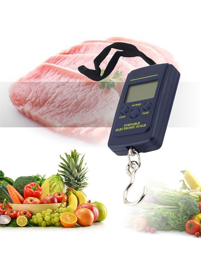 Electronic Hanging Fishing Digital Pocket Weight Hook Scale Deep Blue