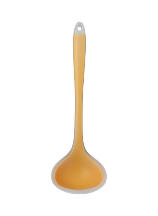 Silicone Nonstick Translucent Handle Spoon Yellow