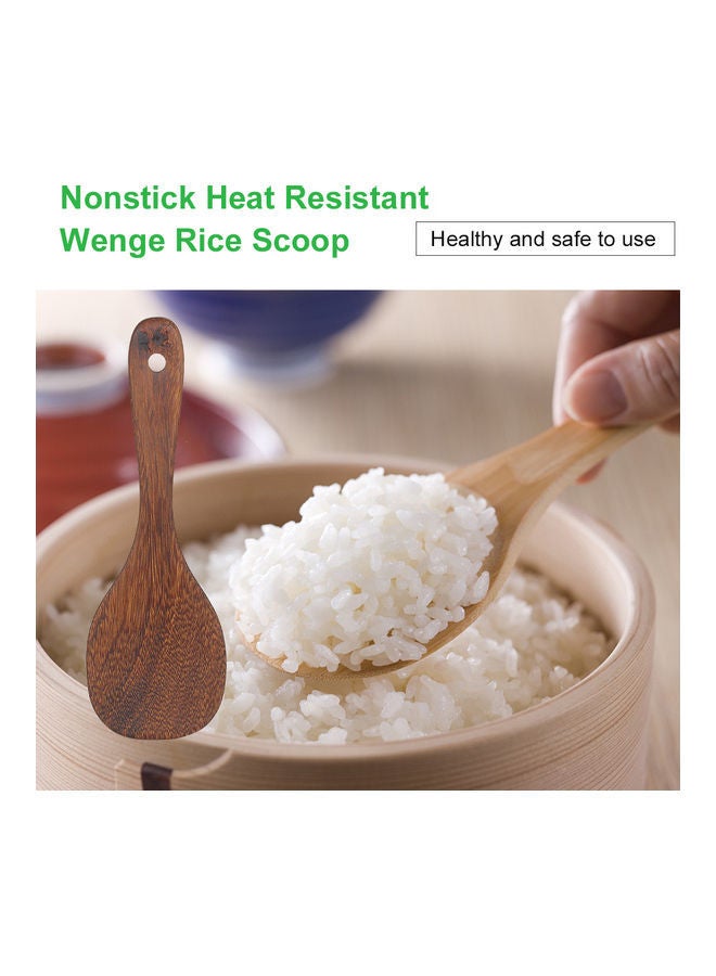 Rice Scoop Nonstick Spoon Paddle Heat Resistant Natural Wooden brown 22.20*0.70*7.40cm