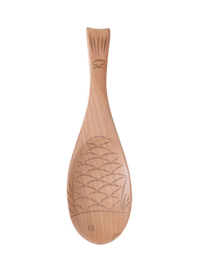 Wooden Fish Shaped Rice Spoon Beige 20x6.2cm